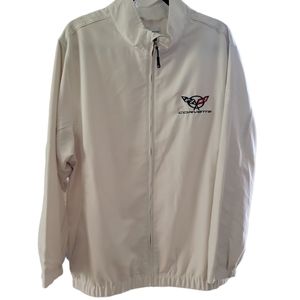 CORVETTE Windbreaker Cutter & Buck CB WindTec Cream Zipper Pockets Extra Large